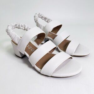 Aerosoles Clarissa Women’s White Leather Heeled Sandals Size 6